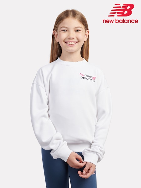 New Balance Kids Floral Back Graphic Crew Sweatshirt (F84782) | ‏251‏₪ - ‏302‏ ₪