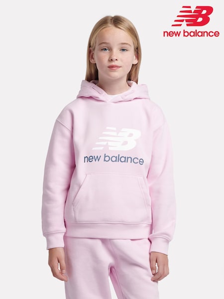 Roz - Hanorac New Balance Kids din Material plușat franțuzesc cu logo suprapus (F84788) | 335 LEI - 402 LEI