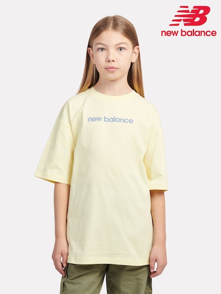 New Balance Yellow Kids Floral Sneaker Back Graphics 100% Cotton T-Shirt (F84792) | €38 - €46
