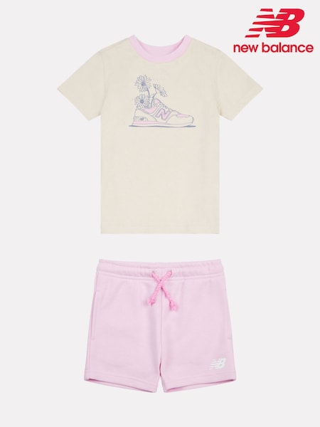 New Balance Natural Kids Jersey Ringer T-Shirt & Shorts Set (F84794) | R$ 345