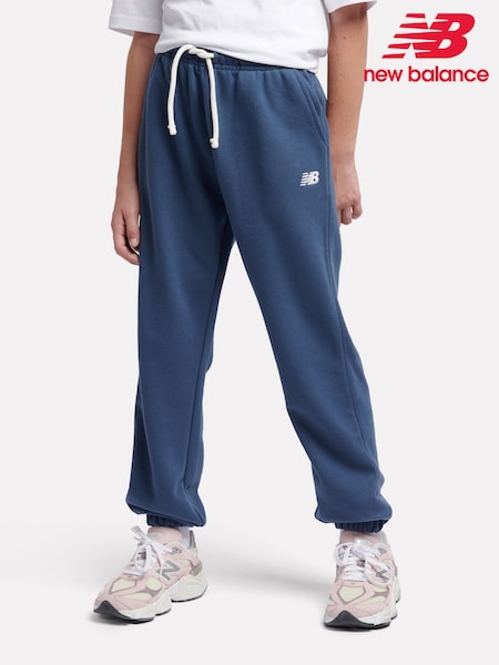 Sininen - New Balance Kids ranskalainen frotee -kangas Small Logo Verryttelyhousut (F84806) | €71 - €85