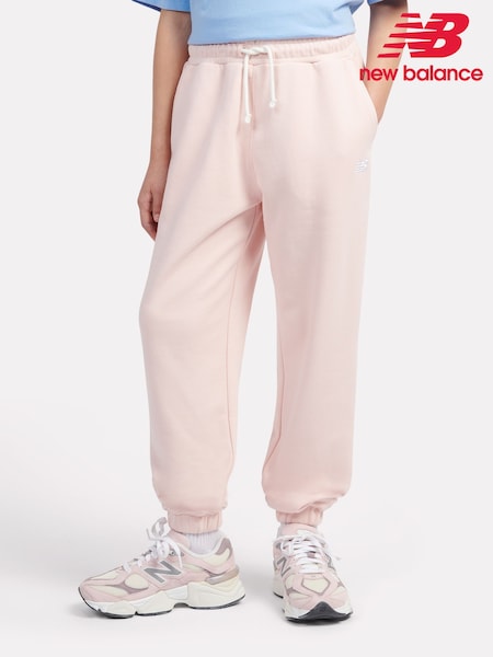Vaaleanpunainen - New Balance Kids ranskalainen frotee -kangas Small Logo Verryttelyhousut (F84825) | €71 - €85