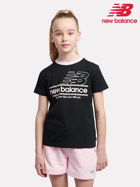 New Balance Black Kids Systems 100% Cotton Graphic T-Shirt (F84833) | R$ 195 - R$ 235