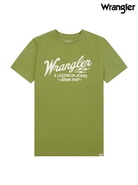 Wrangler Green Boys Ride of Life 100% Cotton T-Shirt (F84858) | ₪101 - ₪121