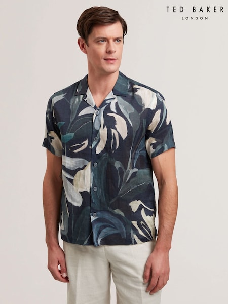 Ted Baker Black Relaxed Fit Rognski Tropical Floral Shirt (F84878) | €118