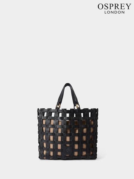 Osprey London The Ophelia Medium Leather Cage Tote Black Bag (F85014) | €376