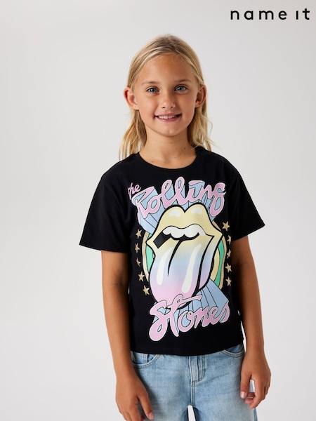Name It Black Rolling Stones Short Sleeve Graphic T-Shirt (F85031) | 1,081 UAH