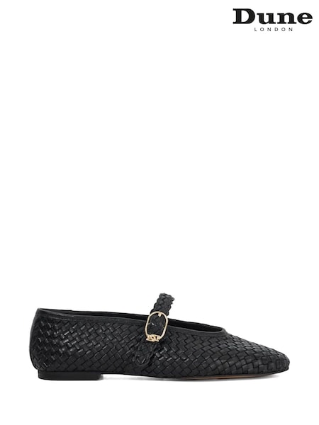 Dune London Black Headline Mary Jane Woven Ballet Shoes (F85268) | €121
