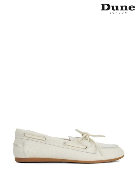 Dune London White Gala Boat Shoes (F85271) | €130