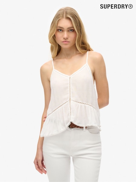 Superdry Cream Ladder Trim Cami Top (F85344) | R$ 265