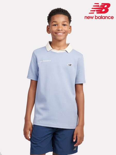 New Balance Blue Kids Premium Badge Polo Shirts (F85518) | AED291 - AED349