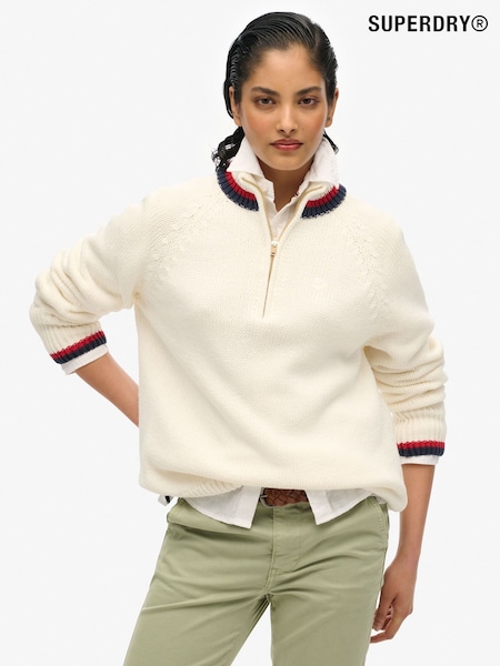 Kermanvaalea - Superdry Tipped Half Zip Jumper (F85603) | €95