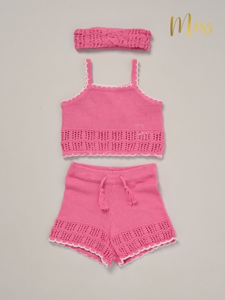 Miss Red 100% Cotton True Knit Top Shorts and Headband Outfit Set (F85631) | 1,322 UAH - 1,442 UAH