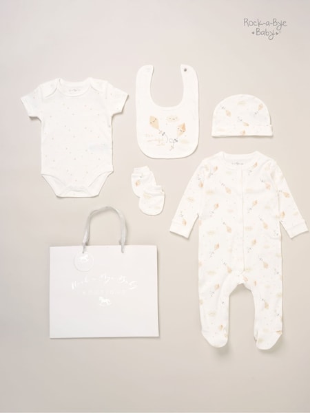 Rock-A-Bye Baby Boutique 100% Cotton 5-Piece Baby Gift Set (F85665) | AED146