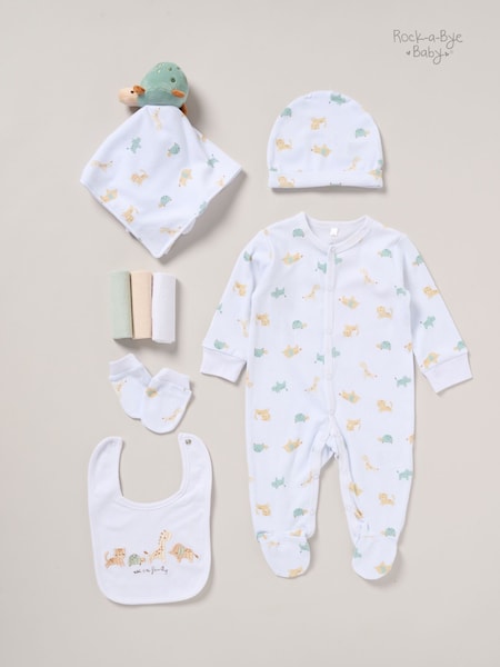 Білий - Rock-A-Bye Baby Boutique Yellow 8-Piece All-In-One Baby Gift Set (F85671) | 1 802 грн