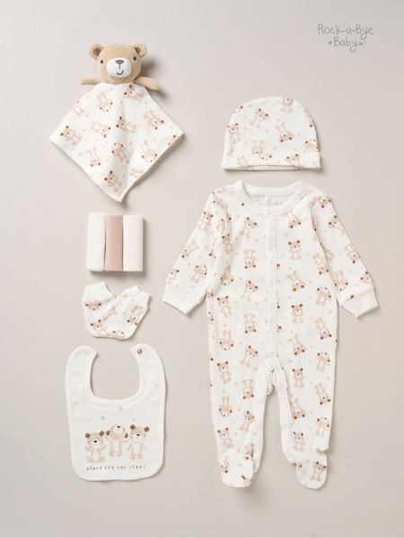 Rock-A-Bye Baby Boutique Yellow 8-Piece All-In-One Baby Gift Set (F85676) | R$ 295