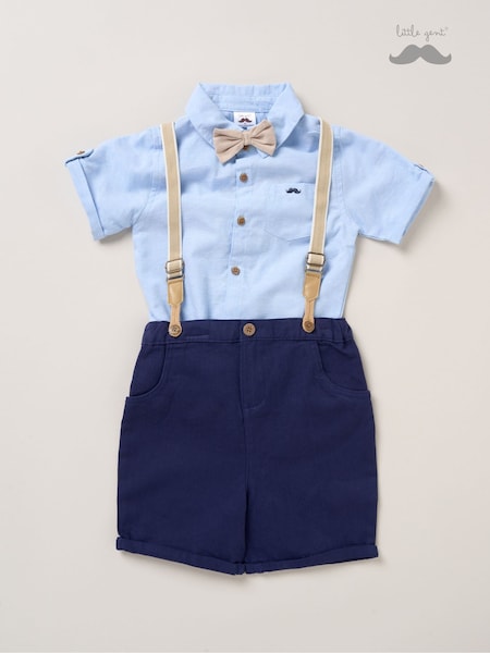 Little Gent Bodysuit Shirt Shorts and Braces Outfit Set (F85714) | ₪141