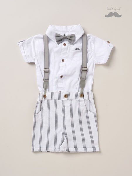 Little Gent Bodysuit Shirt Shorts and Braces Outfit Set (F85718) | €37