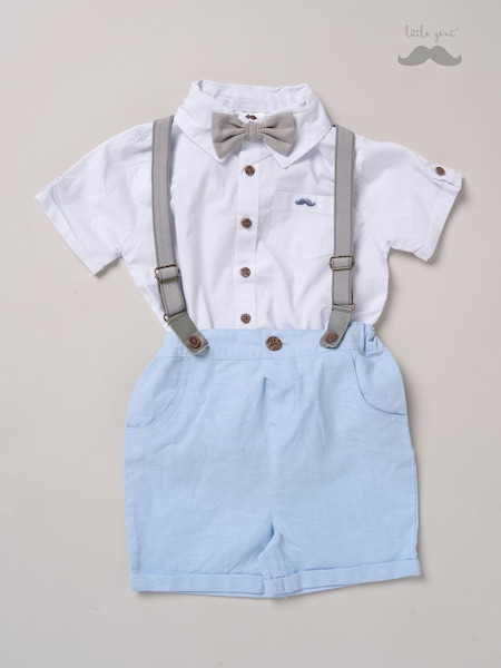 Little Gent Bodysuit Shirt Shorts and Braces Outfit Set (F85721) | € 44