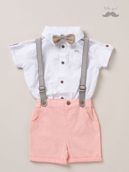 Little Gent Bodysuit Shirt Shorts and Braces Outfit Set (F85723) | kr400