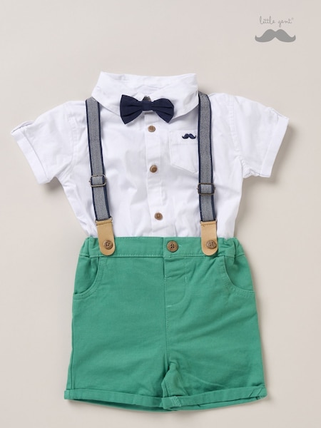 Vihreä - Little Gent Paidat Lyhyt lahje ja Henkselit -asusetti (F85730) | €47 - €50
