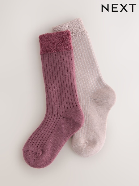 Berry Red and  Pink Rib Welly Socks 2 Pack (F85756) | € 12 - € 13