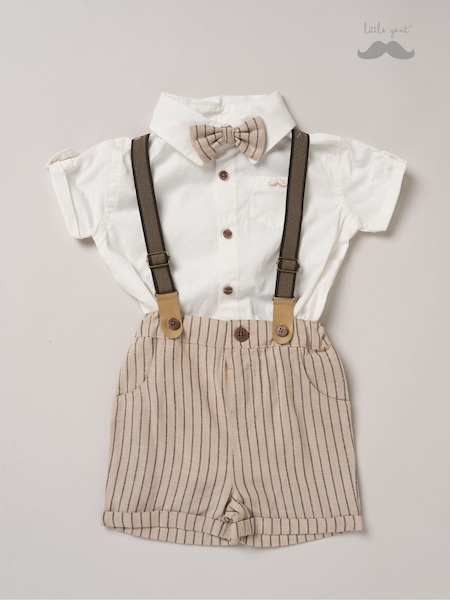 Ruskea - Little Gent Paidat Lyhyt lahje ja Henkselit -asusetti (F85800) | €47 - €50