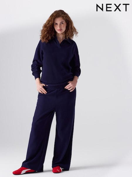 Navy Maternity Cosy Wide Leg Trousers (F85851) | €41.50