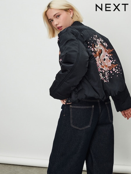 Oriental Print Navy Bomber Jacket (F85879) | €96.50
