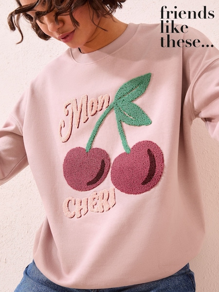 Friends Like These Pink Cherry Sweatshirt (F85933) | €42