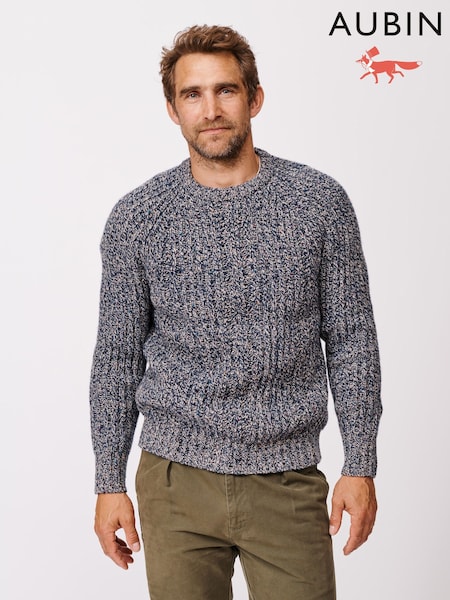 Aubin Blue Gunby Rib Crew Jumper (F85948) | €171