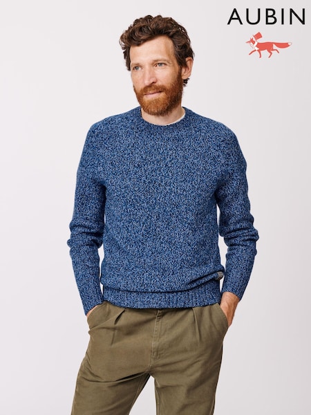 Aubin Blue Riply Twist Crew Neck Jumper (F85972) | €126