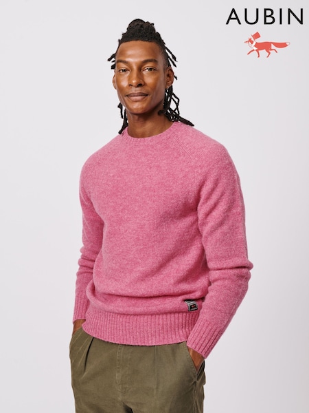 Aubin Pink Prestwick Shetland Crew Jumper (F85975) | 440 QAR