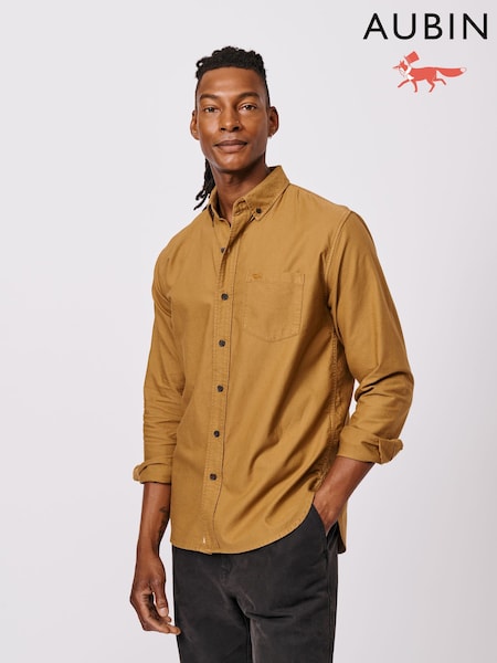 Aubin Yellow Aldridge Oxford Button Down 100% Cotton Shirt (F85976) | R$ 780