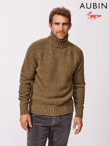 Aubin Green Caster Donegal Roll Neck Jumper (F85979) | ‏751 د.إ.‏