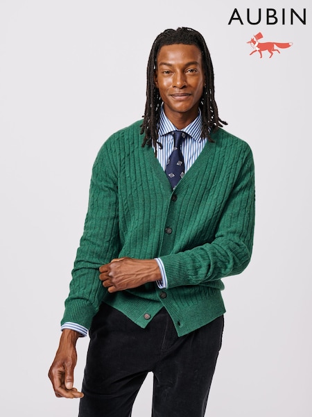 Aubin Green Leonard Cable Cardigan (F85986) | €211