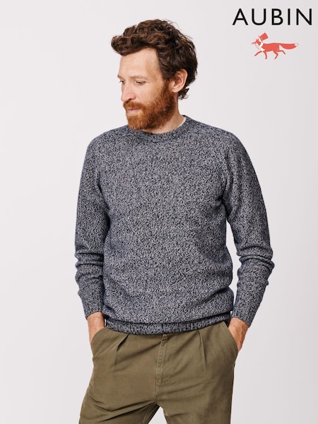 Aubin Blue Abbots Cashmere Touch Crew Neck Jumper (F85988) | €224