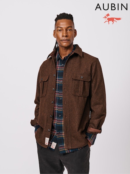 Aubin Lysaghts Wool Brown Overshirt (F85993) | 638 QAR