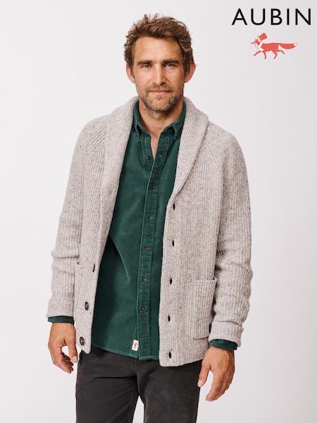 Aubin Grey Studham Shawl Collar Cardigan (F86012) | €197