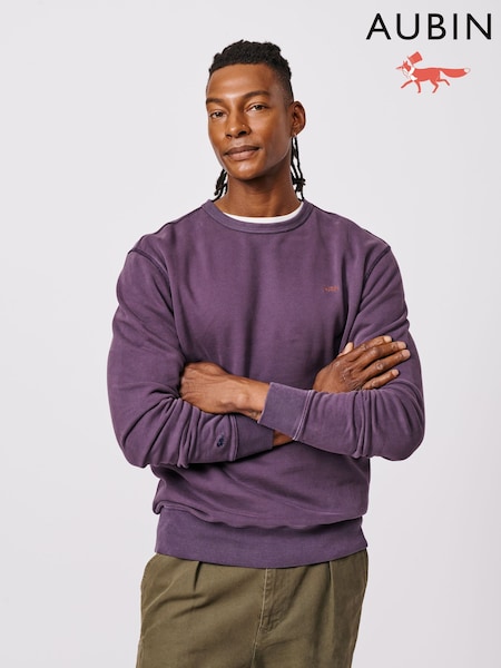 Aubin Purple Vestry Crew 100% Cotton Sweatshirt (F86045) | €105