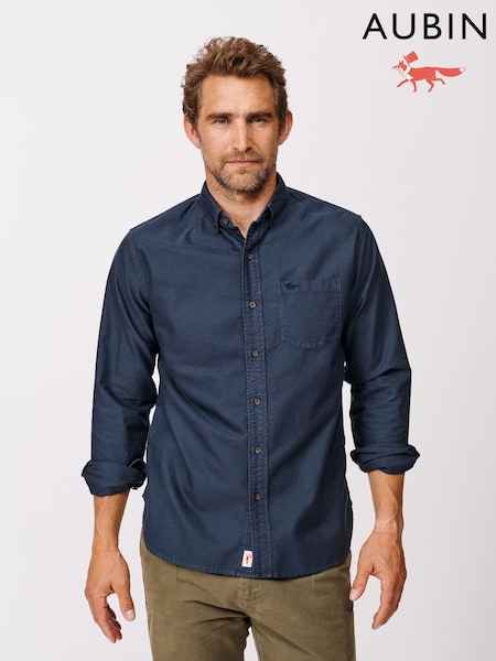 Aubin Blue Aldridge Oxford Button Down 100% Cotton Shirt (F86061) | €112