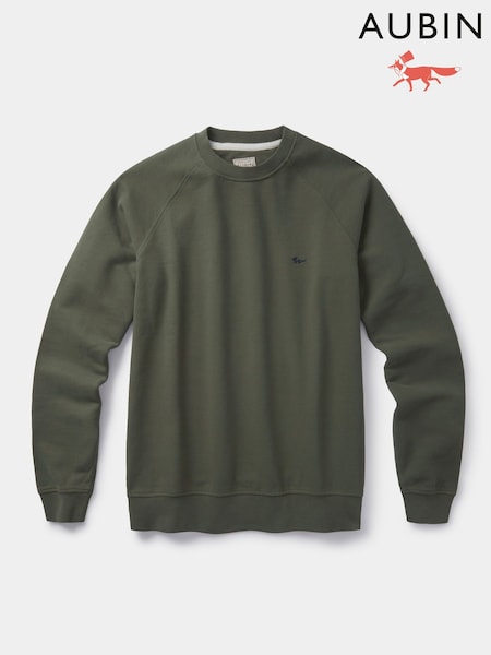 Aubin Green Ash Crew Neck 100% Cotton Jumper (F86069) | R$ 780