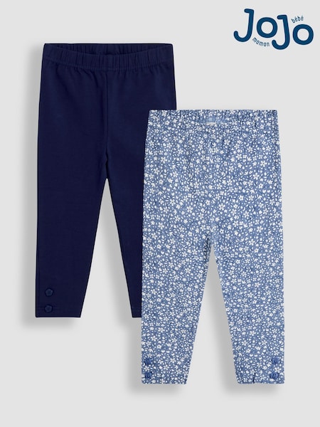 Svetlo modra - JoJo Maman Bébé 2-Pack Classic Floral Leggings (F86103) | € 28 - € 32