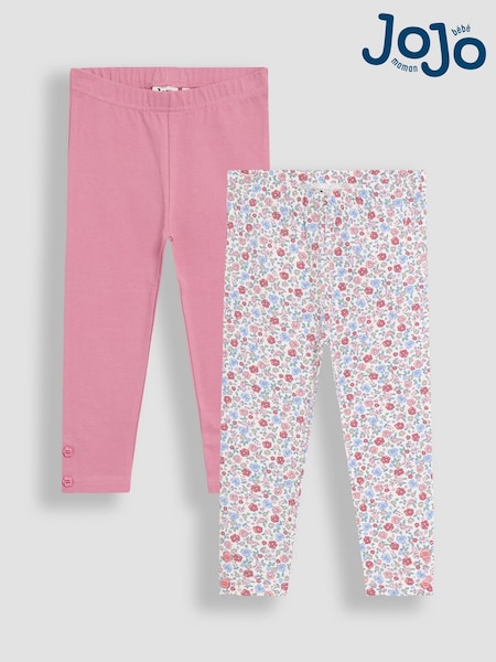 Roza svetloba - JoJo Maman Bébé 2-Pack Classic Floral Leggings (F86106) | € 28 - € 32