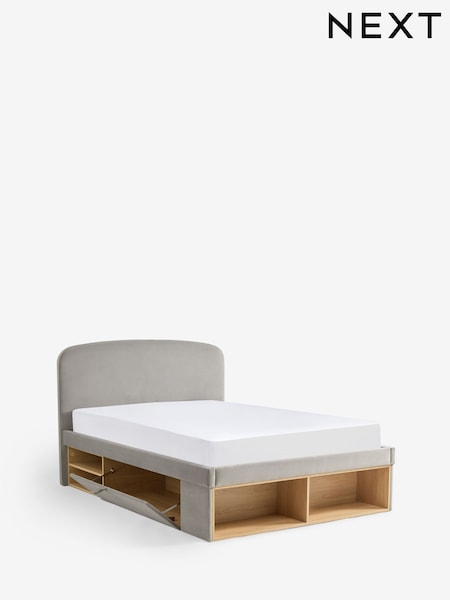Soft Velvet Mid Grey Camden Loft Storage Cupboard Bed Frame (F86154) | €925 - €1,050
