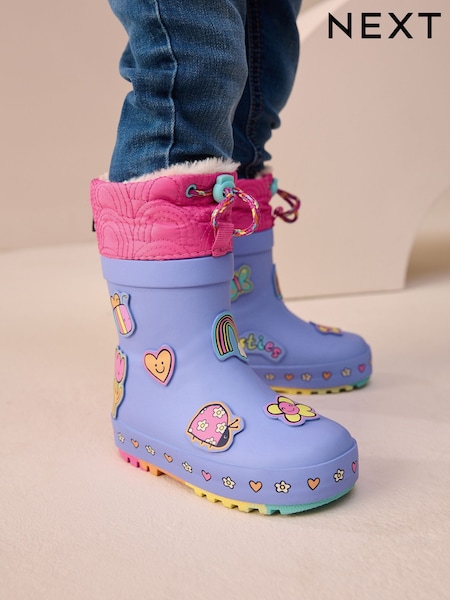 Purple Thinsulate Lined Cuff Wellies (F86235) | AED86 - AED97