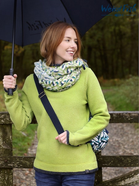 Weird Fish Green Beye 1/4 Zip Grid Fleece (F86254) | €69