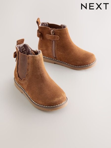 Tan Brown Wide Fit (G) Chelsea Ankle Boots (F86266) | 168 QAR - 188 QAR