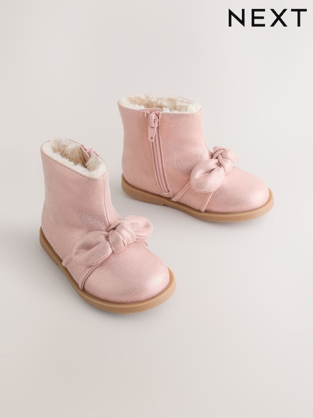 Pink Metallic Bow Boots (F86279) | €35 - €39