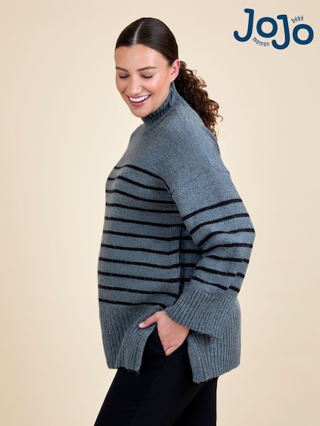 JoJo Maman Bébé Striped Turtleneck Maternity And Nursing Jumper (F86281) | R$ 415